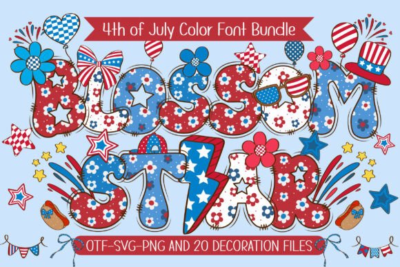 Blossom Star: A Patriotic Font for 4th of July Designs