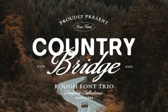 Country Bridge Trio: A Vintage Font for Authentic Design