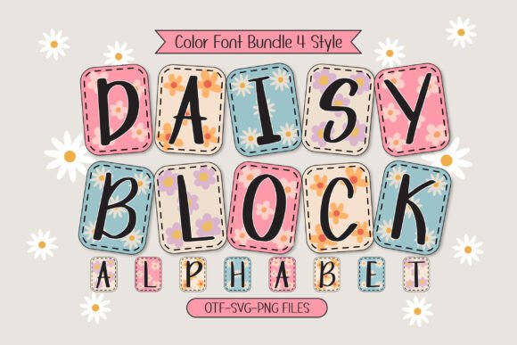 Daisy Block Alphabet: A Sweet, Collage-Style Font