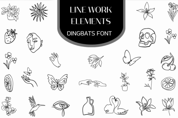 Elegant Line Art: Discover the Line Work Elements Font