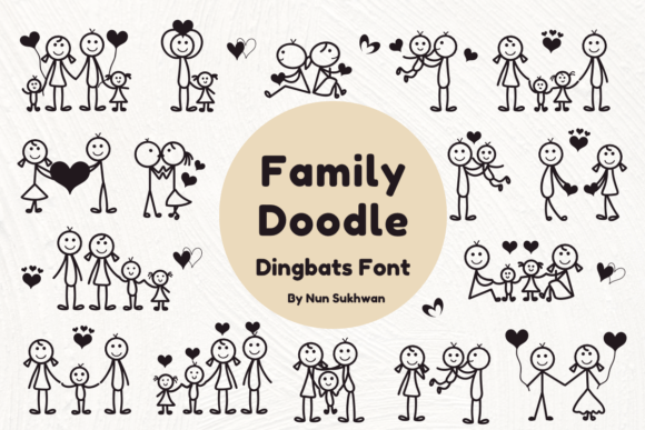 Family Doodle: Celebrate Love with Playful Stick Figures
