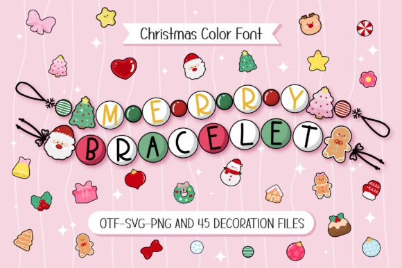Merry Bracelet: A Festive Color Font for Holiday Designs