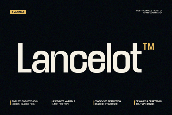 TRT Lancelot: A Modern Condensed Typeface with Sharp Inktraps